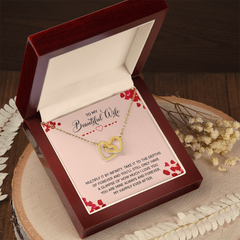 To My Beautiful Wife - Multiply it by Infinity - Interlocking Heart Necklace